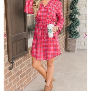Plaid red dress